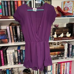 Purple Short Sleeve Romper